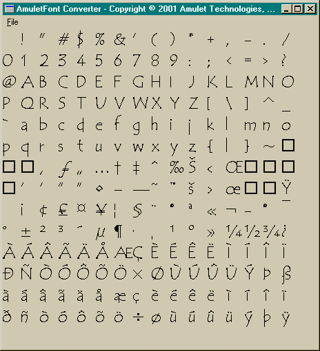 Using The Amulet Font Converter